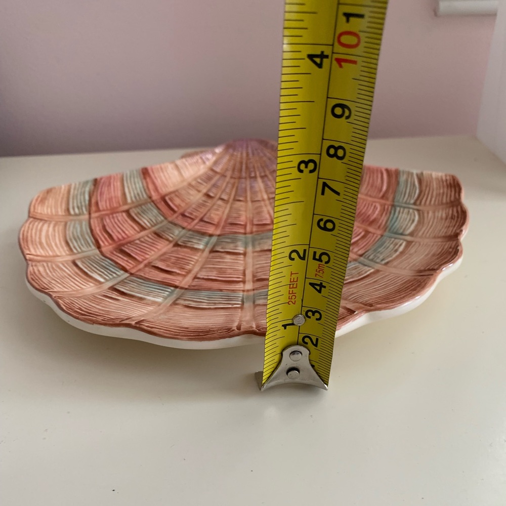 Fitz & Floyd Shell Dish Pink Trinket Plate Decor Beach Ceramic Textured China - Picture 13 of 14